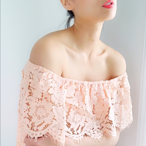 LACE EYELASH OFF SHOULDER DRESS - Picture 2 of 8